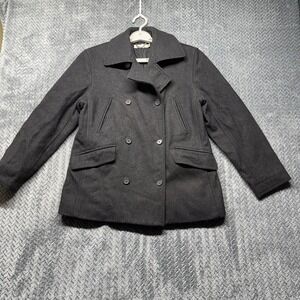 J Crew Women's XS Peacoat Wool Nylon Thinsulate Quilt Lined Jacket Dark Charcoal